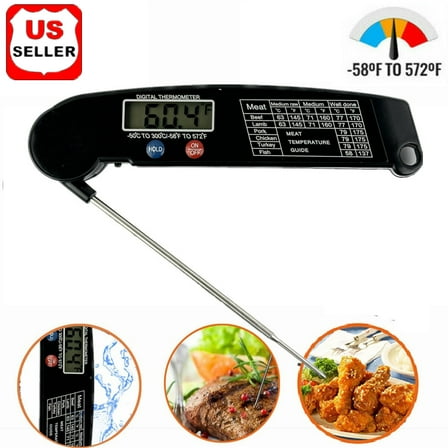 LINKPAL Instant Read Meat Thermometer for Grill and Cooking, Best Waterproof Ultra Fast Thermometer with Backlight & Calibration. Digital Food Probe for Kitchen, Outdoor Grilling and BBQ