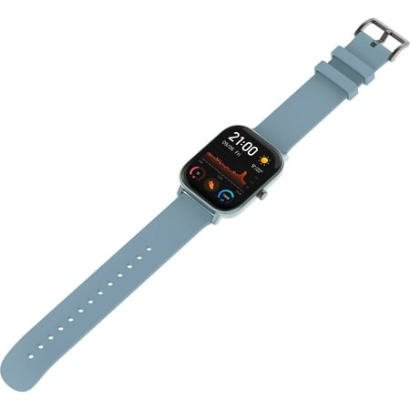 Amazfit - GTS Smartwatch 42mm Aluminum - Steel Blue With Silicone Band