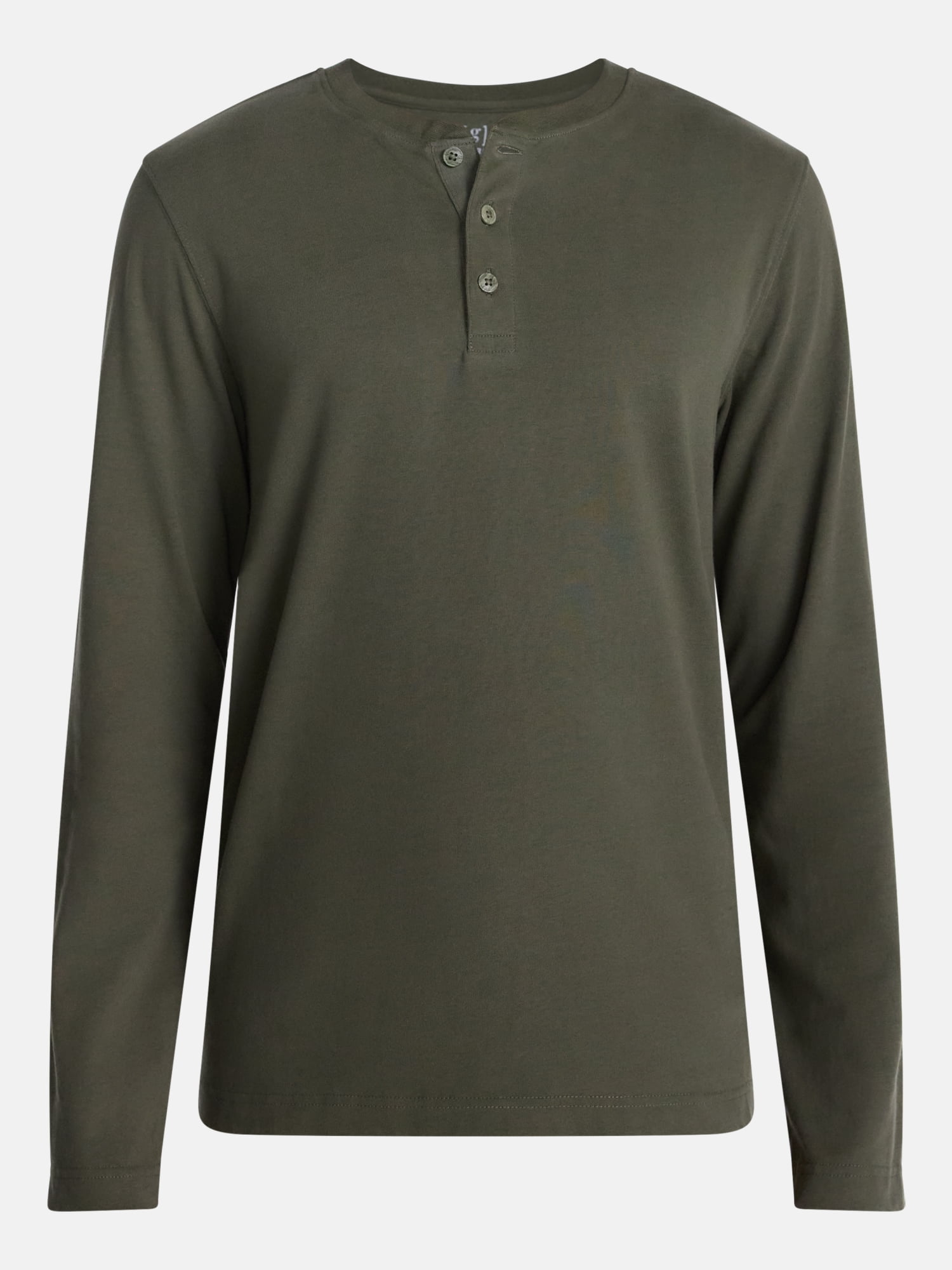 George Men's Henley Shirt with Long Sleeves, Sizes S-5XB