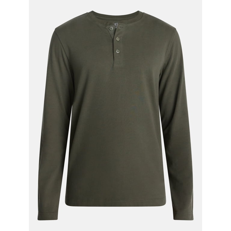George Men's Long Sleeve Henley Shirt photo 5