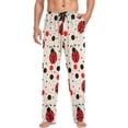 thumbnail image 3 of Men's Pajama Pants with Pockets Sleepwear Lounge Pants Stretch Casual Black Red Ladybird Polka Dot, 3 of 6