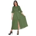 thumbnail image 1 of Moomaya Robe Tunique Imprimée à Manches Roulées, Kurti Long avec Fente avant pour Femmes, 1 of 5