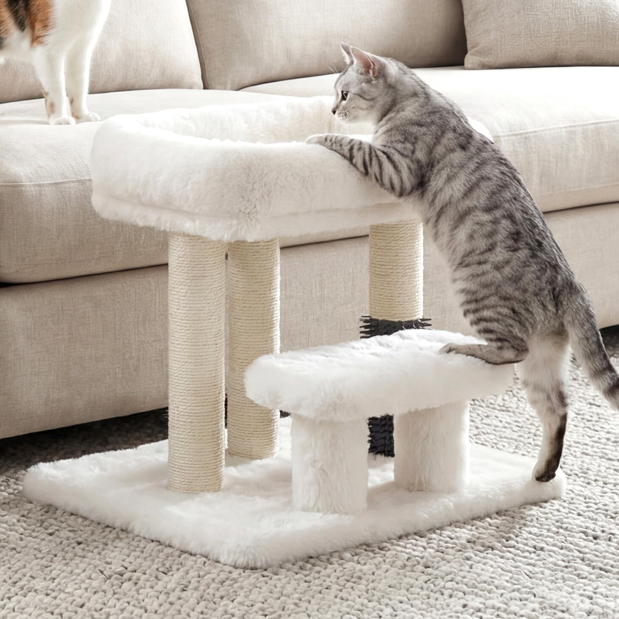 Cat Scratching Post Small Tree Tower Light Gray-15.7 Inch for Indoor Cats