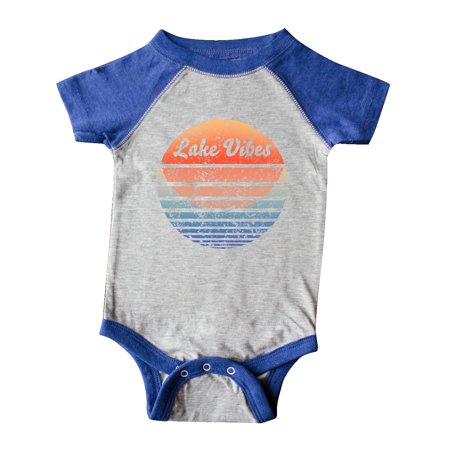 

Inktastic Lake Vibes Distressed Retro Sunset Gift Baby Boy or Baby Girl Bodysuit
