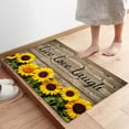 thumbnail image 4 of Anti Fatigue Kitchen Mat Set of 2 Cushioned Kitchen Floor Mats Kitchen Rugs Non Slip Kitchen Runner Rug Floral Yellow Sunflowers on Rustic Wooden Boards (15.7"x23.6"+15.7"x47.2" inches), 4 of 6