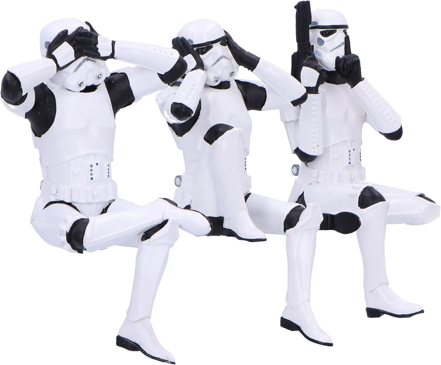 Nemesis Now Three Wise Sitting Stormtrooper Figurines 11cm, Resin, White, Official Original Sto