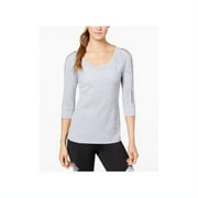 Calvin Klein Cutout-Sleeve Top Pearl Grey Heather M