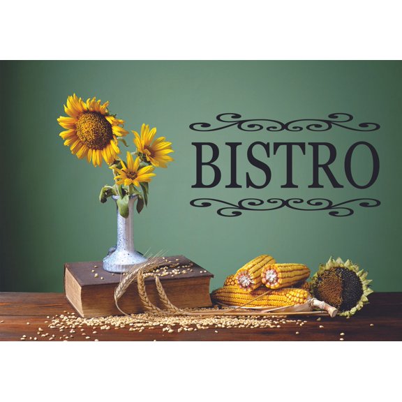 Custom Decals Bistro Kitchen Image Graphic 10x20 Inches