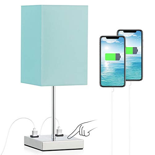 Bedroom Touch Table Lamp Blue For Doowo 3 Way Dimmable Nightstand With 2 G Charging S Teal Decor Suitable Kids Room Dorm Living Bulb Included Com Bedroom Touch Table Lamp Blue For, Are All Lamps 3 Way