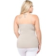thumbnail image 3 of Women's Long Camisole Spaghetti Strap Seamless Tank Top, Light Taupe, Plus Size, 3 of 7
