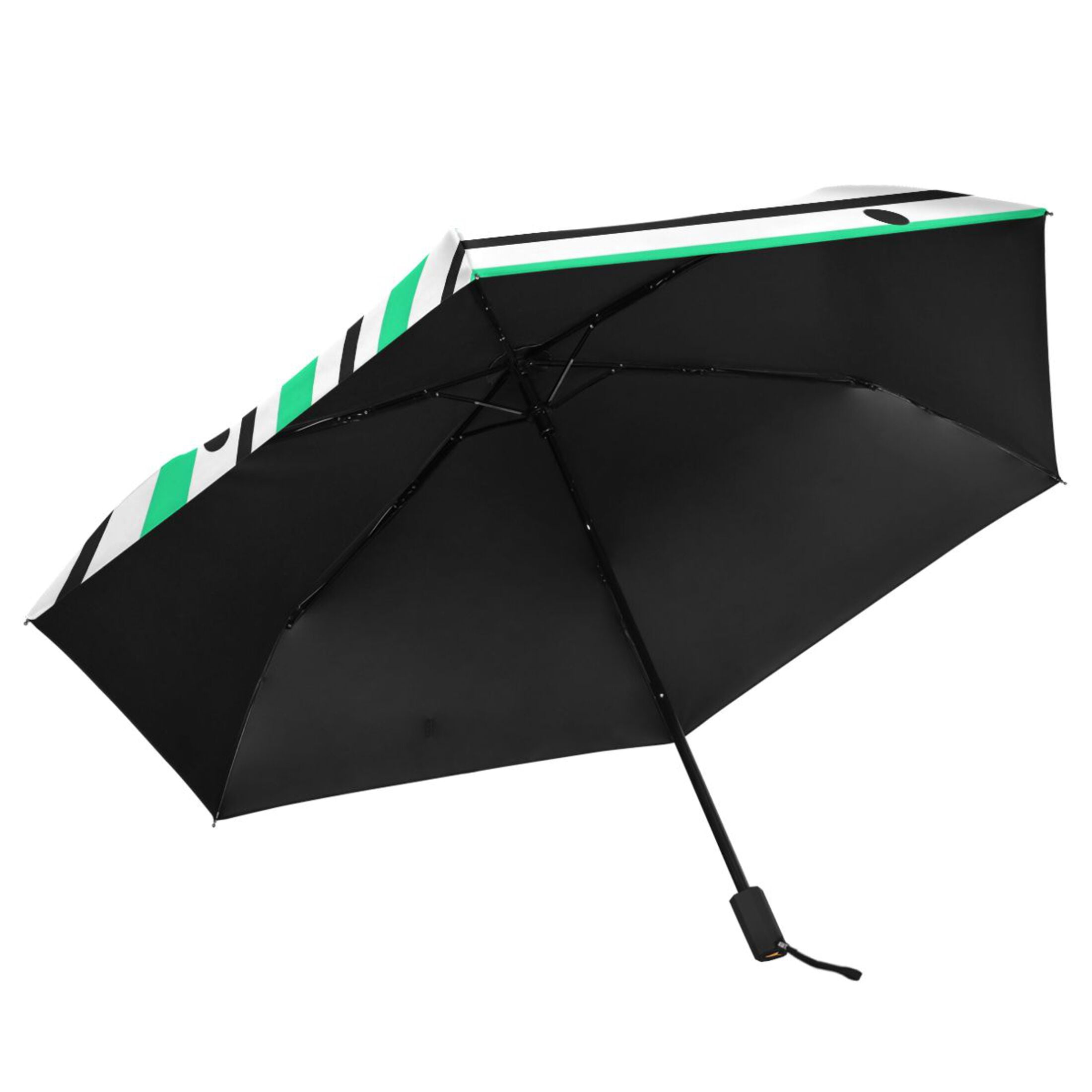 ALAZA Stripes Polka Dots UPF 50+ Compact Folding Umbrella for Rain Travel Umbrella Packable