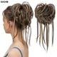 thumbnail image 1 of Nvzi Moño despeinado, postizo para moño recogido desaliñado, extensión de moño con banda elástica, postizos para moño rizado, coletero para mujer, color marrón ceniza medio., 1 of 3
