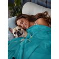 thumbnail image 6 of Twin XL Size Flat Sheet Only, Teal Marble Soft Brushed Microfiber Bed Sheets, Turquoise Marble Crack Abstract Modern Art Hotel Quality Breathable Bedding Top Sheet, Easy Care, 66"x102", 6 of 9