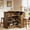 Brown, variant on Fnova Bar Table, L-Shaped Home Pub Table with Stemware Racks, 4-Tier Corner Bar Unit Liquor Wine Bar Cabinet Reception Desk for Home Pub