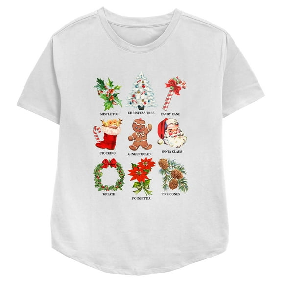 Women's Lost Gods Christmas Chart Graphic Tee White Large