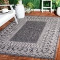 thumbnail image 3 of SAFAVIEH Courtyard Emmett Bordered Indoor/Outdoor Area Rug, Black/Beige, 8' x 11', 3 of 5