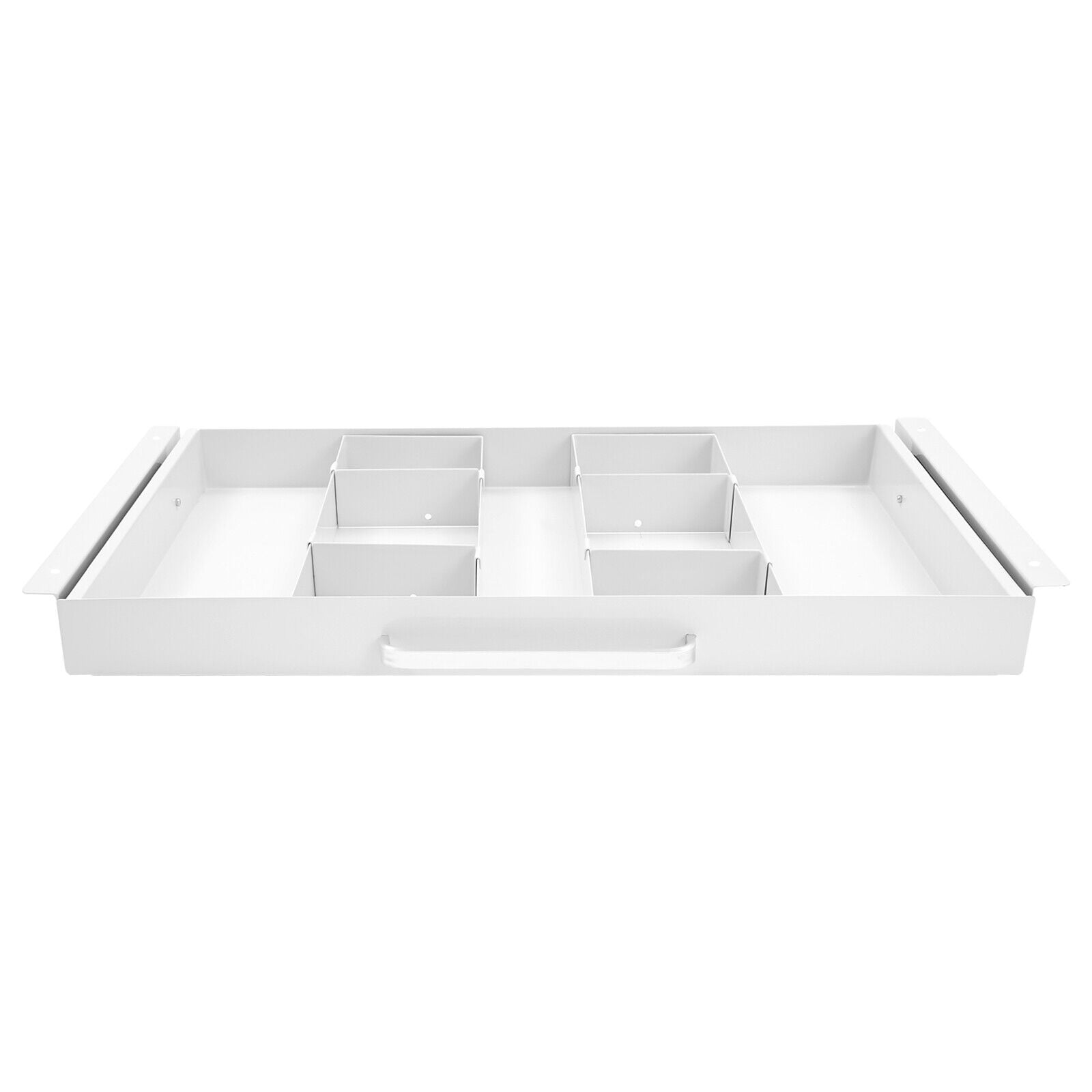 White Under Desk Mounted Sliding Pull-out Drawer, Drawer Storage Organizer for Standing Desks, Pull-out Drawer Iron