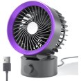 thumbnail image 1 of CHAO Mini ventilador de escritorio USB, pequeño ventilador de tableta para el hogar, la oficina, el dormitorio, el escritorio, gris y morado, 1 of 5