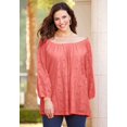 thumbnail image 4 of Catherines Women's Plus Size Stretch Lace Peasant Blouse, 4 of 6