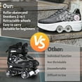 thumbnail image 4 of Roller Skate Shoes for Boys, Rollerskates and Sneakers 2-in-1 for Indoor Outdoor,Shoe with Retractable Wheels - Birthday Christmas, 4 of 7