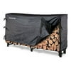 Landmann 82434 8-foot Firewood Log Rack With Zipperless Fitted Cover in Black