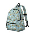 thumbnail image 2 of Excavator and Helicopter Blue Pattern Cute School Backpack with Padded Back and Adjustable Shoulder Straps 13.4"x11"x4.7", 2 of 5