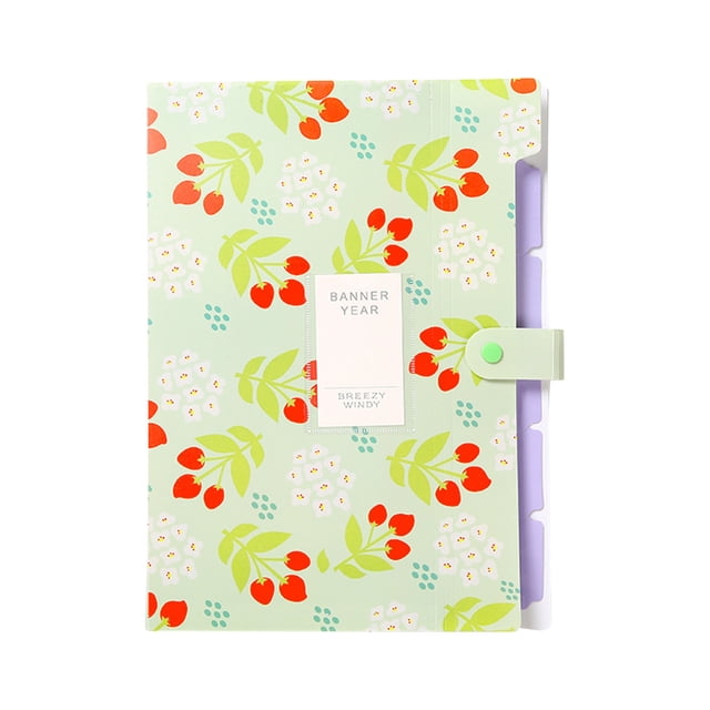 Fiudx Carpeta Organizadora para La Temporada Escolar, Diseño de Flores Frescas, Cierre de Botón Resistente, Diseño Multiexpandible, Fácil Organización de Documentos, Uso En Oficina, Hogar y Escuela,