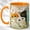Orange, variant on Garden Cats Coffee Mug, Floral Kitten Mug, Ceramic 11 oz