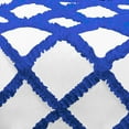 thumbnail image 4 of D.N.G. BEDDINGS 5 Piece Luxury Two Tone Diamond Ruffle Pattern Comforter Set Premium Super Soft, All Season 800 Thread Count 100% Egyptian Cotton Full/Queen Size Royal Blue/White Solid Color, 4 of 4