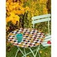 thumbnail image 3 of Fitted Maple Leaves Round Tablecloth, Black White Plaid Table Cover with Elastic Edge Waterproof, Thanksgiving Leaf Circle Table Covers for Kitchen Indoor Outdoor Picnic Party 36-44in, 3 of 6