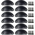 thumbnail image 1 of 12Pcs Cup Pull Shell Handles Half Moon Kitchen Cupboard Cabinet Door Drawer, 1 of 4