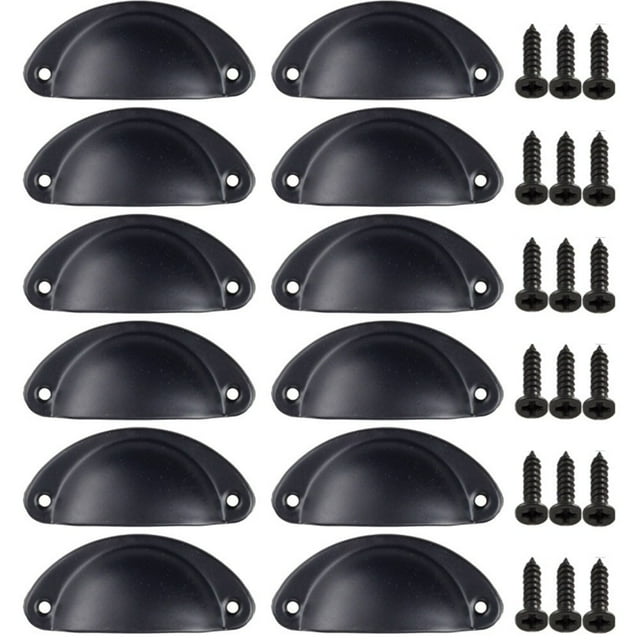 12 Pcs Tasse Tirer Coquille Poignées Demi-Lune Cuisine Armoire Armoire Tiroir de Porte