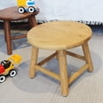 thumbnail image 2 of CONSDAN Kids Natural Oak Low Handcrafted Solid Wood Stool, Natural Color, 2 of 5