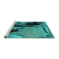 thumbnail image 2 of Ahgly Company Machine Washable Indoor Square Oriental Turquoise Blue Industrial Area Rugs, 4' Square, 2 of 4