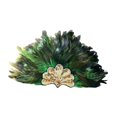 thumbnail image 1 of Tocado de plumas artificiales para hombres y mujeres, ideal para escenarios, disfraces y juegos de rol. Verde, 1 of 9