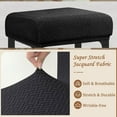 thumbnail image 4 of Rectangle Stretch Counter Height Barstool Slipcovers Rectangular Vanity Stool Cover Kitchen Counter Saddle Seat Cover 4PC Black, 4 of 11