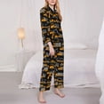 thumbnail image 3 of Picia Yellow Excavator Pattern Women’s Long-Sleeve Sleepwear Set - Soft 2-Piece Loungewear with Pockets, Comfy PJs for Relaxing Nights-Small, 3 of 7