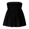 thumbnail image 6 of Staron Summer Tops for Women Casual Tube Top Round Neck Sleeveless Cropped Waist-Length Fashion Solid Color Tank Top, Black M, 6 of 6