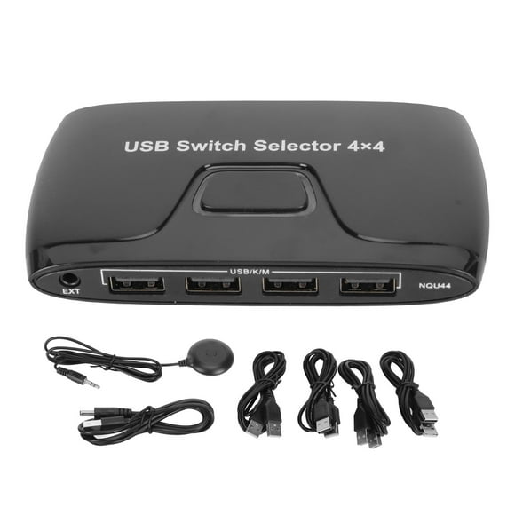 USB Switch Selector,4 Port USB 2.0 US Switch Selector USB Switcher Precision Engineered