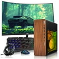 thumbnail image 1 of Restored HP Full Dark Gaming PC Desktop Computer – AMD Pro A10-9700,RX 550 Graphics,8GB RAM,1TB SSD,32 Inch Curved Monitor,RGB Keyboard with AI Copilot,Mouse,WiFi,RGB Headphone,Windows 11, 1 of 9