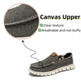 thumbnail image 2 of Mens Canvas Loafers Fashion Casual Breathable Lightweight Slip on Shoes Comfortable Walking Outdoor Driving Shoes Gray 10.5 US, 2 of 7