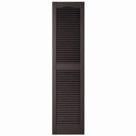 010140060002 14.5 x 60 in. Vinyl Louvered Shutter, Black, Pack of 2