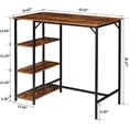 thumbnail image 5 of 40”H Bar Table with 3 Storage Shelves, High Dining Table for Kitchen, Rustic Brown Counter Table, Industrial Standing Computer Desk UTMJ054H, 5 of 6