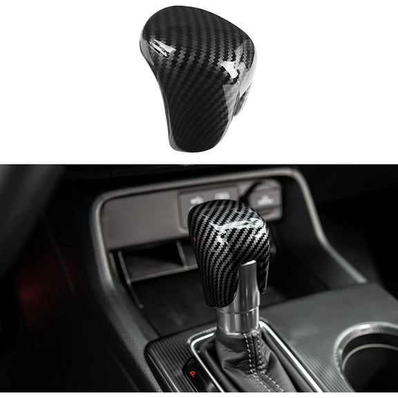 Compatible with Honda Civic 2022 2023 2024 2025 for CRV HRV 2023 2024 2025 for Accord 2018-2024 2025 Accessories Car Center Console Gear Shift Knob Cover Trim Cap -Black Carbon
