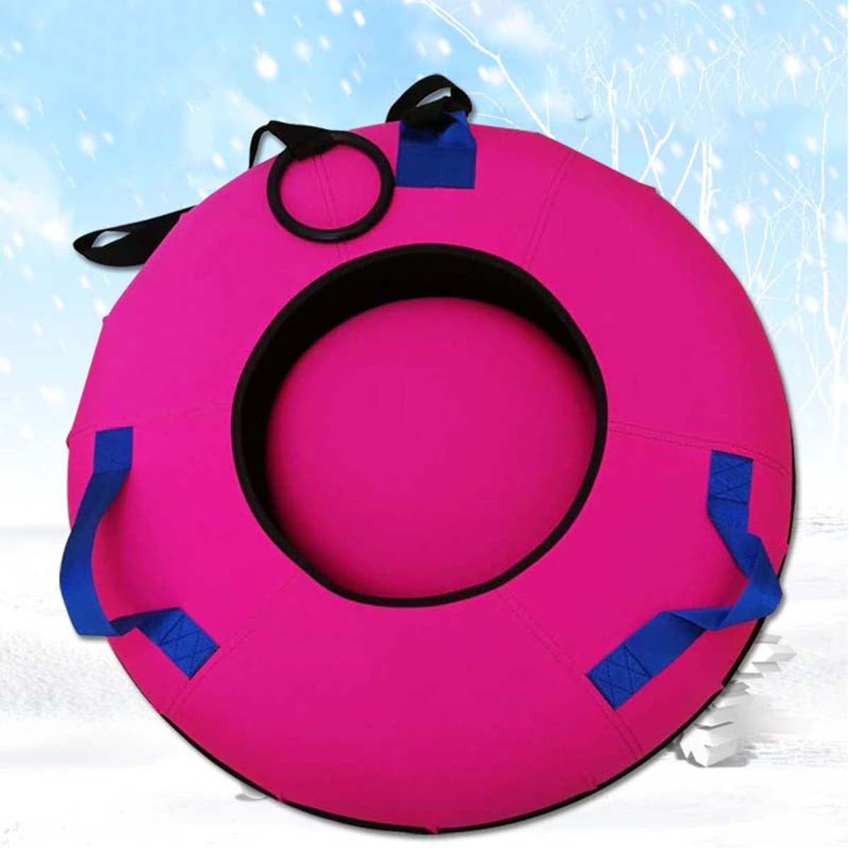 Heavy Duty Snow Tube Sled Huge Rubber Inner Sledding Colored Cover Inflatable Inner Diameter 100cm by