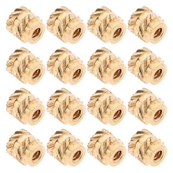 OUNONA 60pcs Threaded Insert Nut With Serrations Brass Heat Set Inserts For Wood And Plastic For 3d Printing And Diy Kit