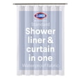 thumbnail image 2 of Clorox Waterproof Fabric Shower Curtain, Durable Fabric, Weighted Magnets - 72" x 72", White, 2 of 12