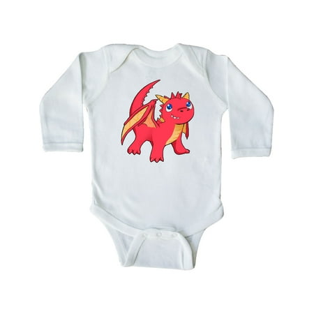 

Inktastic Cute Baby Red Dragon Gift Baby Boy or Baby Girl Long Sleeve Bodysuit