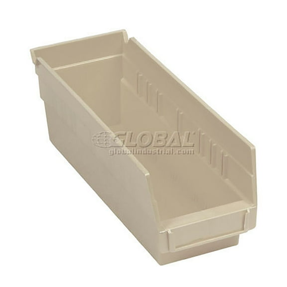 Plastic Nesting Storage Bin, 4-1/8"W x 11-5/8"D x 4"H, Beige, Lot of 24