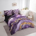 thumbnail image 4 of Feelyou Chic Glitter Marble Twin Bedding Sets 7-Piece, Abstract Ombre Plum Bedding Comforter Set, Fashion Marbling Theme Reversible Sheet Sets, Super Cozy Room Decor, 4 of 8